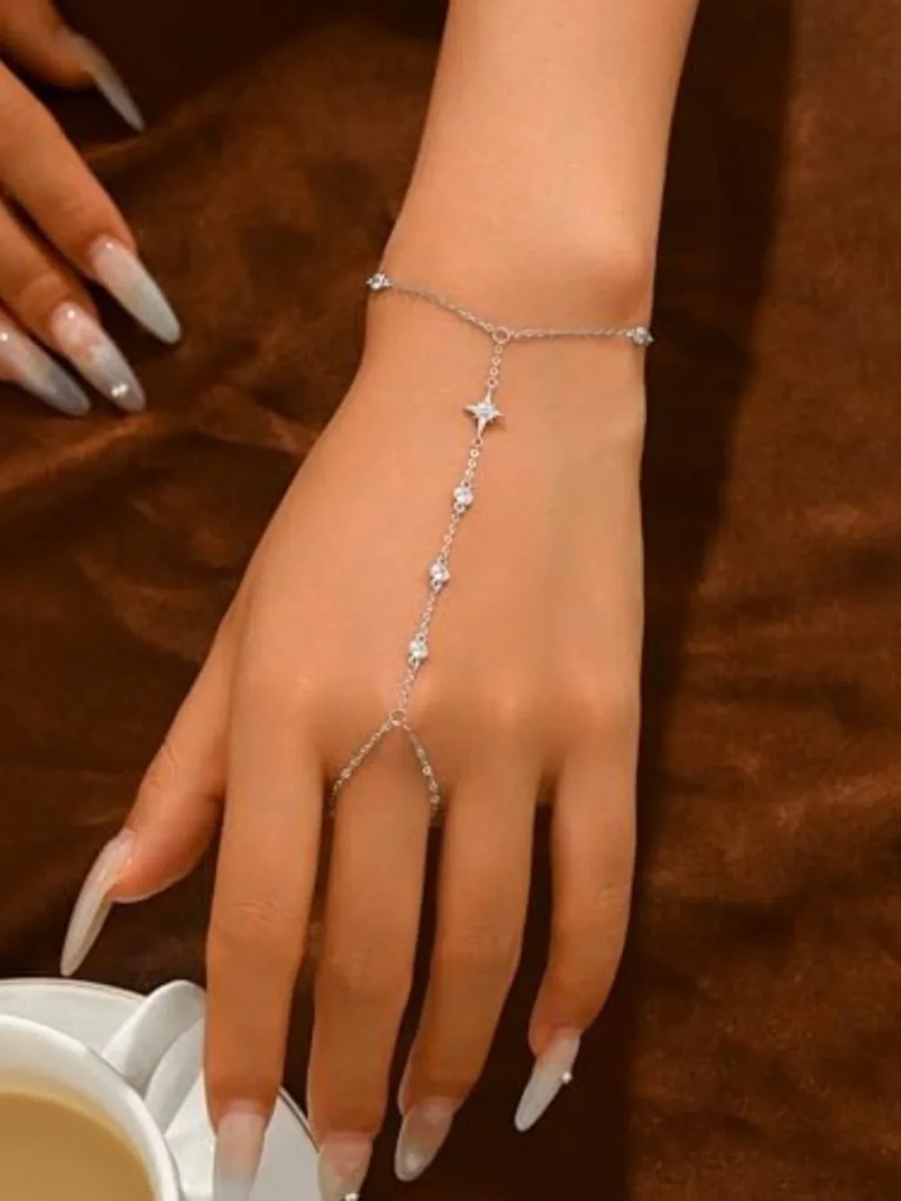 925 Sterling Silver Hand Chain Bracelet for Women - Elegant & Adjustable Jewelry